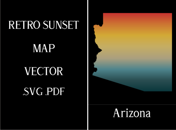 Arizona Retro Sunset Map