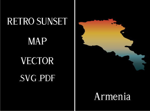 Armenia Retro Sunset Map