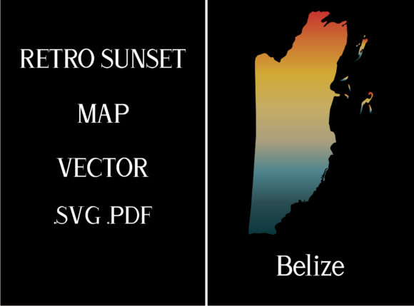 Belize Retro Sunset Map
