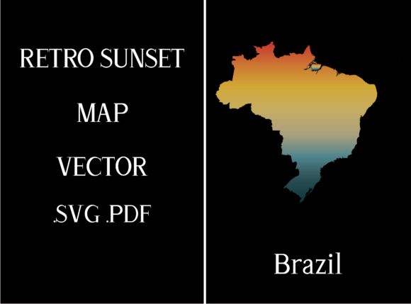 Brazil Retro Sunset Map
