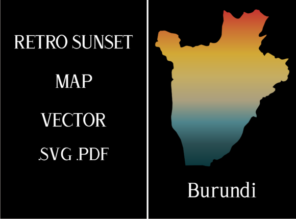 Burundi Retro Sunset Map