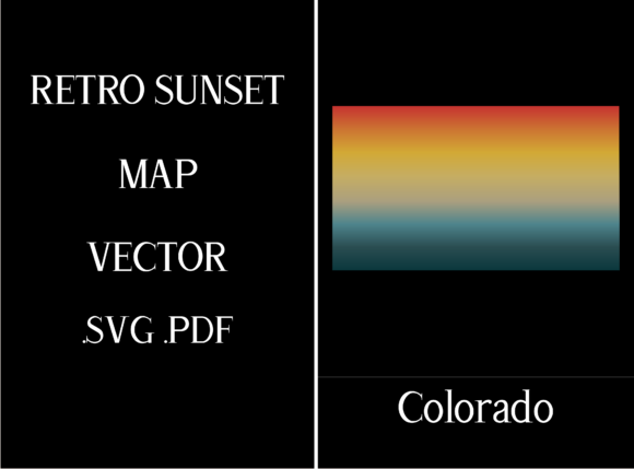 Colorado Retro Sunset Map