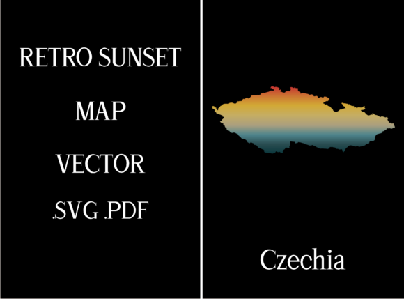 Czechia Retro Sunset Map