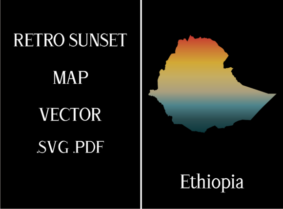 Ethiopia Retro Sunset Map