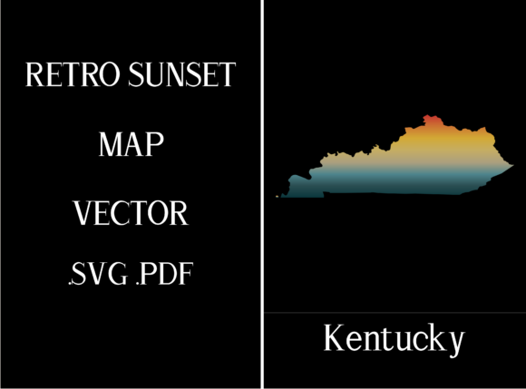 Kentucky Retro Sunset Map