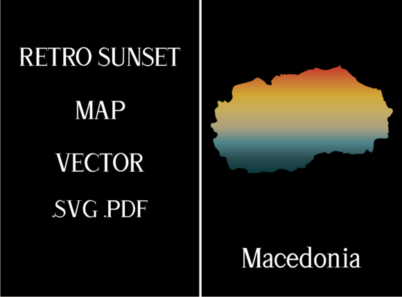 Macedonia Retro Sunset Map