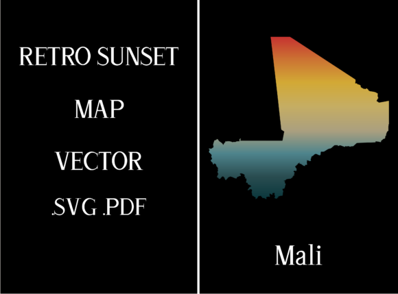Mali Retro Sunset Map