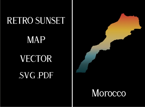 Morocco Retro Sunset Map