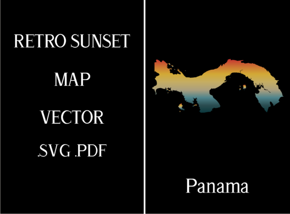 Panama Retro Sunset Map