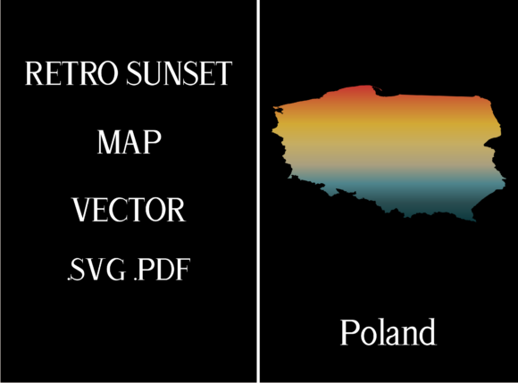 Poland Retro Sunset Map
