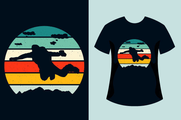 Retro Vintage Skydiving T-Shirt Design