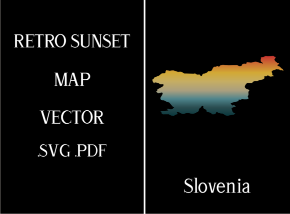 Slovenia Retro Sunset Map