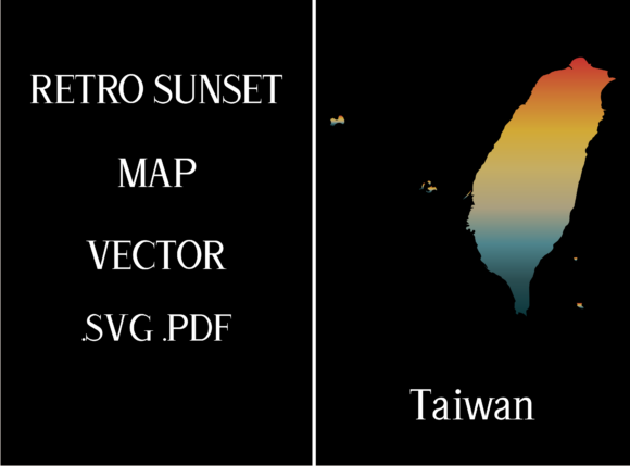 Taiwan Retro Sunset Map