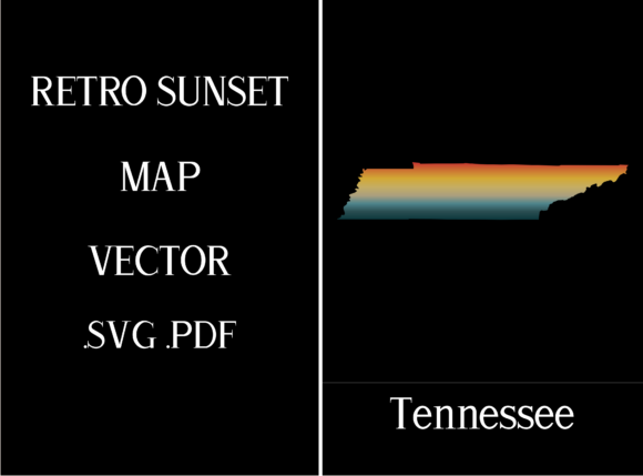 Tennessee Retro Sunset Map