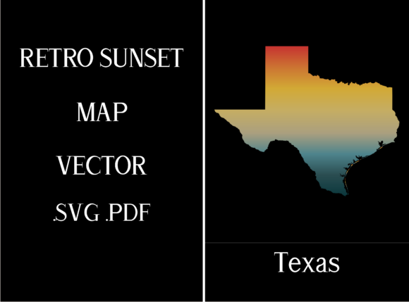 Texas Retro Sunset Map