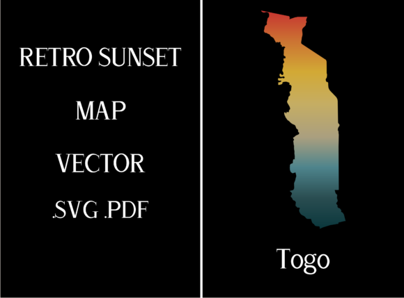 Togo Retro Sunset Map