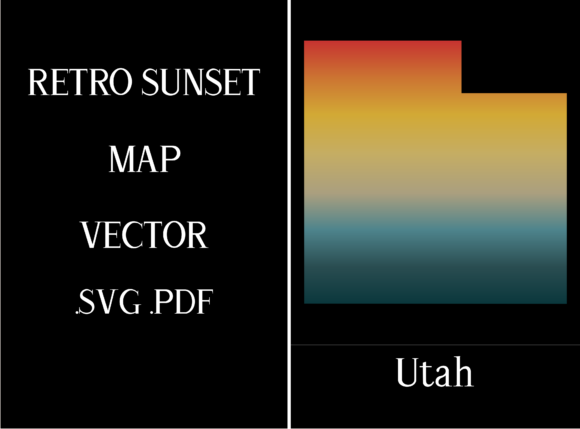 Utah Retro Sunset Map