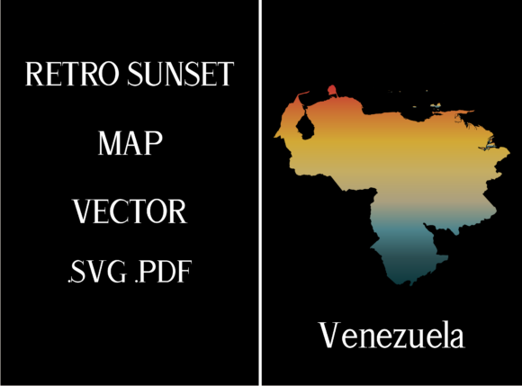 Venezuela Retro Sunset Map